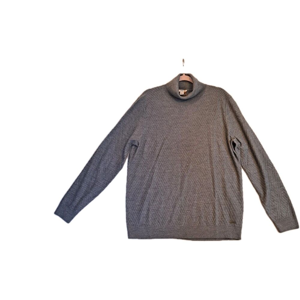Brax Feel Good Brian Merino Wool Sweater $198 Men's Large Granite Turtleneck